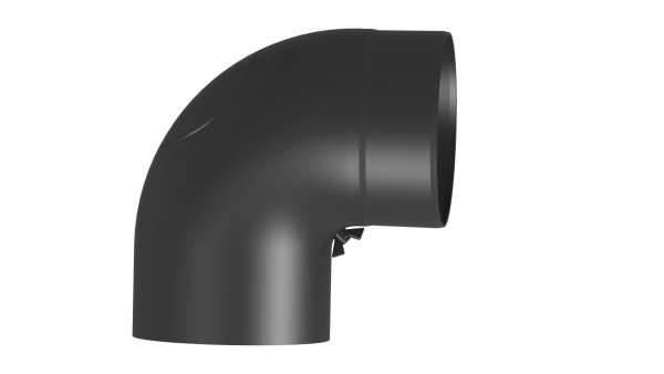 Fullformbogen 90° mit Tür - 150 mm - schwarz