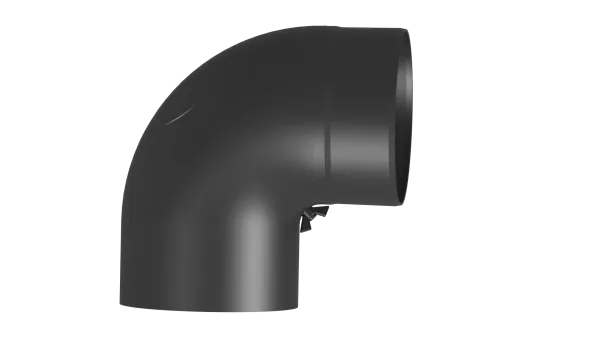 Fullformbogen 90° mit Tür - 150 mm - schwarz