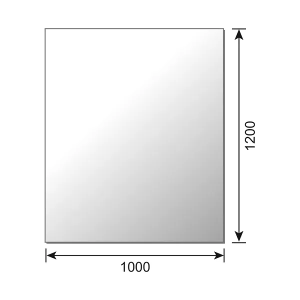 Glasbodenplatte 6mm ESG Sicherheitsglas - Rechteck 1000 x 1200 mm