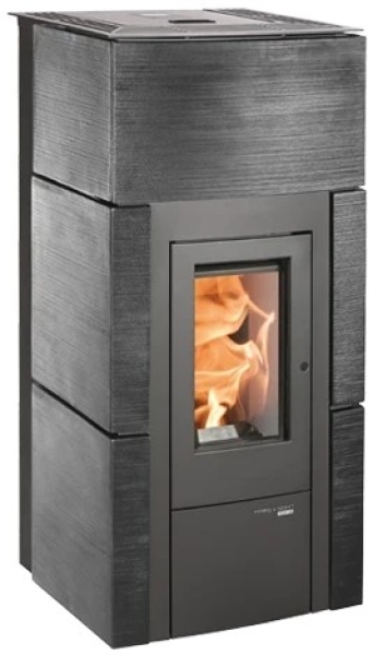 Pelletofen Haas+Sohn HSP 6 HELENA-C RLU – perl-anthrazit/Keramik anthrazit metallic gebürstet inkl. WLAN-Modul – 2,4 bis 8,3 kW