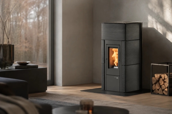 Pelletofen Haas+Sohn HSP 6 HELENA-C RLU – perl-anthrazit/Keramik anthrazit metallic gebürstet inkl. WLAN-Modul – 2,4 bis 8,3 kW