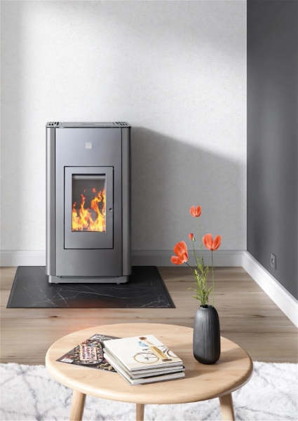 Pelletofen Haas+Sohn HSP 6 PELLETTO IV RLU – perl-anthrazit/perl-grau inkl. WLAN-Modul – 2,4 bis 8,3 kW