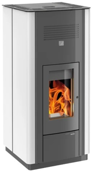 Pelletofen Haas+Sohn HSP 6 WT RLU wasserführend – perl-anthrazit/weiß inkl. WLAN-Modul – 3,2-10 (davon 6,8 kW Wasser) kW
