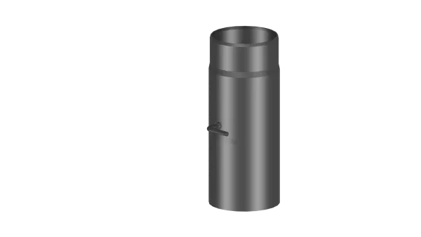 Rauchrohr 250mm Längenelement mit Drosselklappe - 120 mm - schwarz