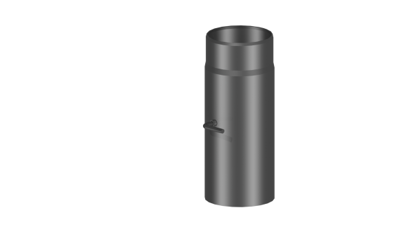 Rauchrohr 250mm Längenelement mit Drosselklappe  - 180 mm - schwarz