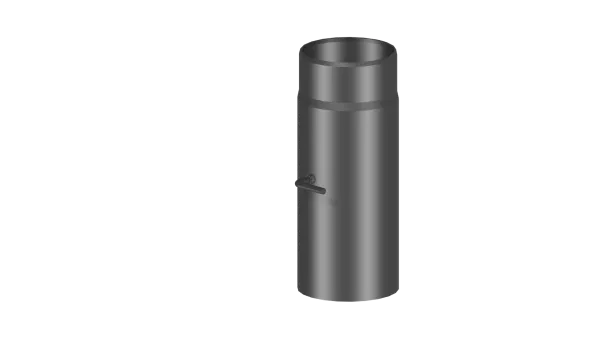 Rauchrohr 250mm Längenelement mit Drosselklappe - 160 mm - schwarz