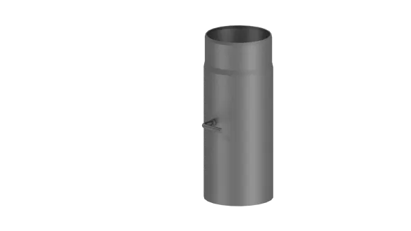 Rauchrohr 250mm Längenelement mit Drosselklappe - 130 mm - grau