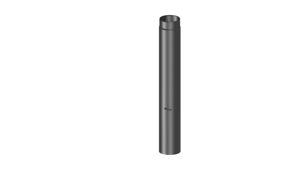 Rauchrohr 1000mm Längenelement mit Drosselklappe - 180 mm - schwarz