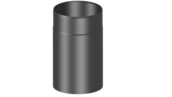 Rauchrohr 250mm Längenelement  - 200 mm - schwarz