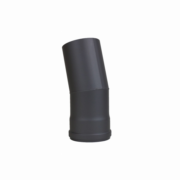 Pelletofenrohr Bogen 15° - 80 mm - schwarz