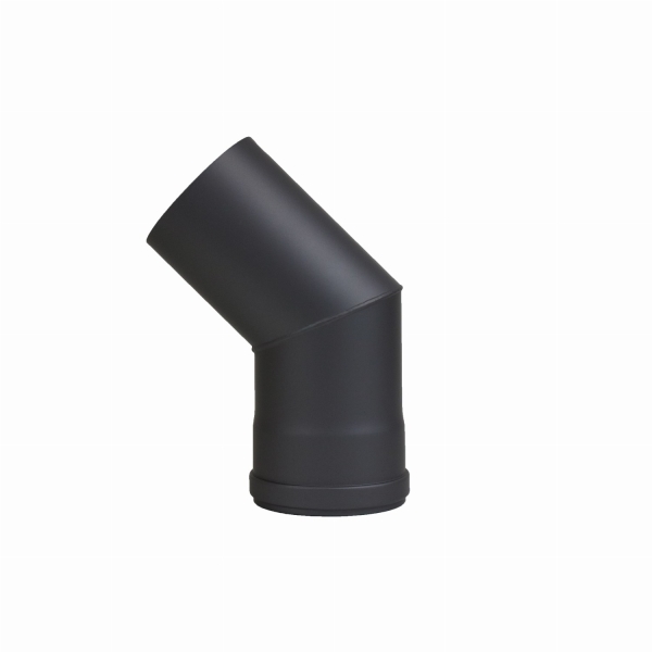 Pelletofenrohr Bogen 45° - 100 mm - schwarz