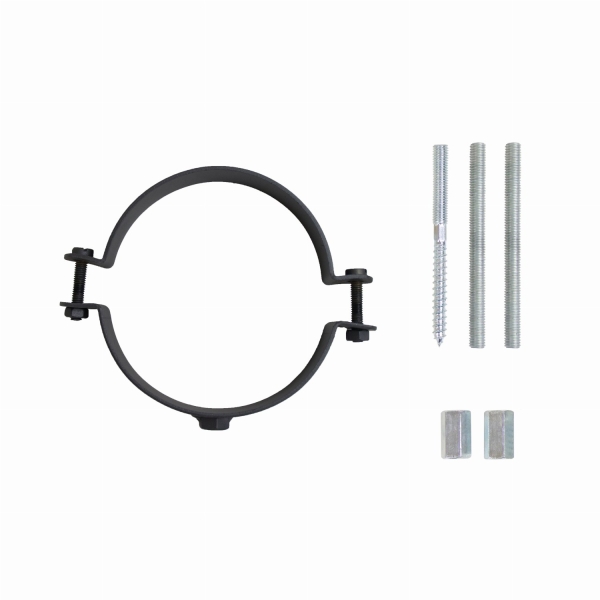 Pelletofenrohr Rohrhalter-Set - 100 mm - gussgrau