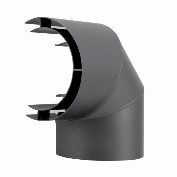 Pelletofenrohr Thermoschild für Bogen 90°, seitliche Montage - 80 mm - gussgrau