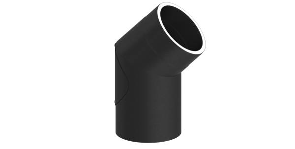 Rauchrohrwinkel 45° mit Tür - doppelwandig - 150 mm