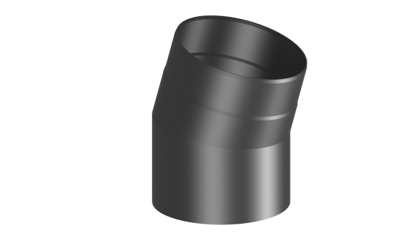 Rauchrohrwinkel 22°  - 120 mm - schwarz