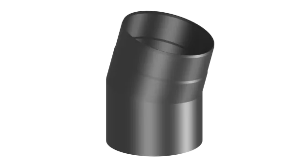 Rauchrohrwinkel 22° - 120 mm - schwarz