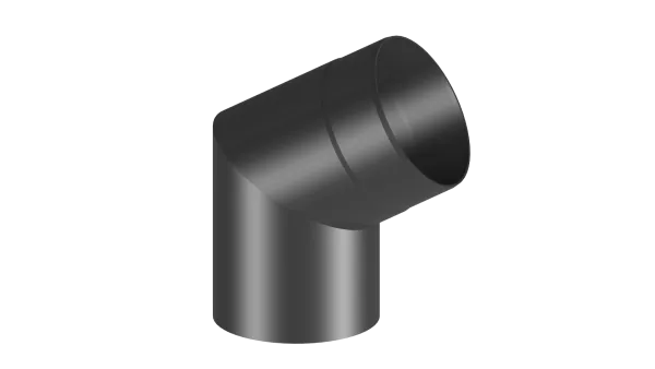 Rauchrohrwinkel 45° - 150 mm - schwarz