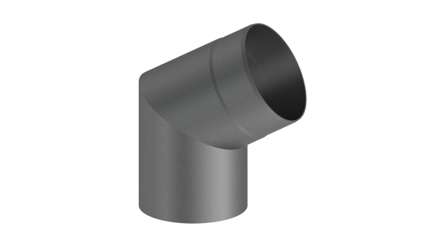 Rauchrohrwinkel 45°  - 130 mm - grau