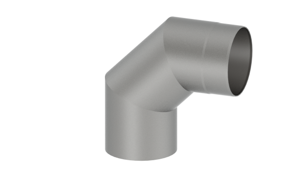 Rauchrohrwinkel 90°  - 180 mm - grau